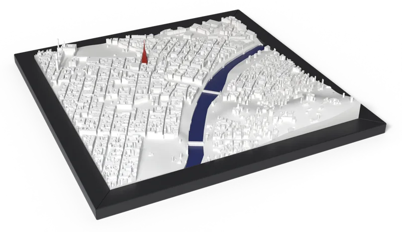 Mappa di Torino con cornice nera